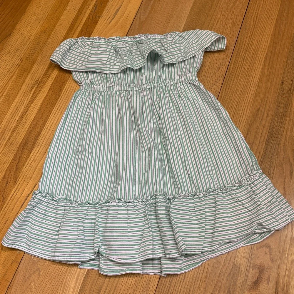 American Eagle Outfitters Strapless Striped Ruffle Dress Tiered Boho Size Medium